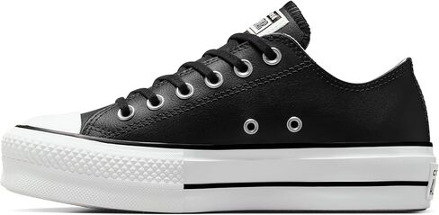 Converse Women's Chuck All Star Lift Clean Ox Sneakers, Black/White, 8 Medium US in Kuwait