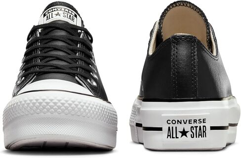 Converse Women's Chuck All Star Lift Clean Ox Sneakers, Black/White, 8 Medium US in Kuwait