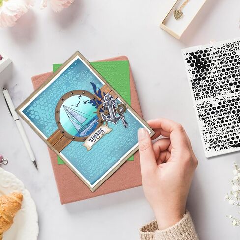 Water Drop Plastic Embossing Folders for Card Making, 3D Textured Dots Embossing Folder DIY Craft Template Raindrop Folders for Scrapbooking Photo Album Supplies in Saudi Arabia