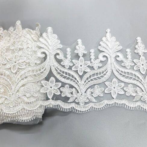 2 Yards 6 Inches Width Vintage Style Embroidery Lace Ribbon Venice Edging Trimming Applique Sewing Lace Trim for Wedding Decor in Kuwait