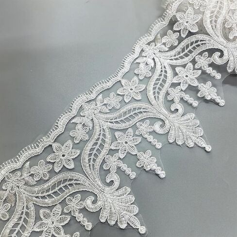 2 Yards 6 Inches Width Vintage Style Embroidery Lace Ribbon Venice Edging Trimming Applique Sewing Lace Trim for Wedding Decor in Kuwait