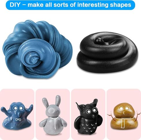 Magnetic Slime Putty, Magnetic Space Putty Slime with Upgraded Magnet Toys for Kids Adults, Fidget Toy Stress Reliever Puddy for Christmas Birthday Gifts Stocking Stuffers (2 Pack, Blue&Black) in Kuwait