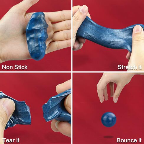 Magnetic Slime Putty, Magnetic Space Putty Slime with Upgraded Magnet Toys for Kids Adults, Fidget Toy Stress Reliever Puddy for Christmas Birthday Gifts Stocking Stuffers (2 Pack, Blue&Black) in Kuwait