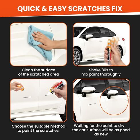 قلم مزيل خدوش السيارة لسيارة Toyota Blizzard Pearl Tricoat 070 طلاء اللمس للسيارات اثنين في واحد قلم إصلاح الخدوش السحري طلاء السيارة لـ 4Runner/RAV4/هايلاندر/كامري/كورولا/لاند كروزر/بريوس/سيينا in Saudi Arabia