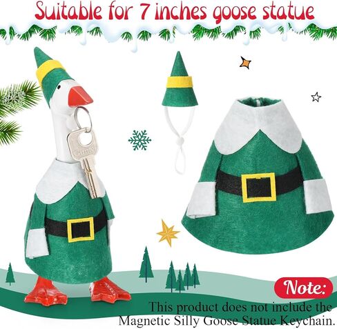 Christmas Mini Desk Goose Outfit 7 Inch Magnetic Goose Statue Key Holder Holiday Decor Gifts with Mini Hat and Xmas Clothes for Winter Christmas Home Office Holiday Decor(Xmas Tree) in Saudi Arabia