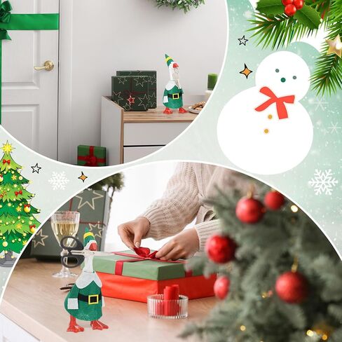 Christmas Mini Desk Goose Outfit 7 Inch Magnetic Goose Statue Key Holder Holiday Decor Gifts with Mini Hat and Xmas Clothes for Winter Christmas Home Office Holiday Decor(Xmas Tree) in Saudi Arabia