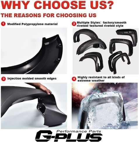 G-PLUS Fender Flares، متوافق مع 2012-2017 Volkswagen Tiguan، واقي غطاء العجلة الأسود طراز OE (1 × أمامي يسار) in Kuwait