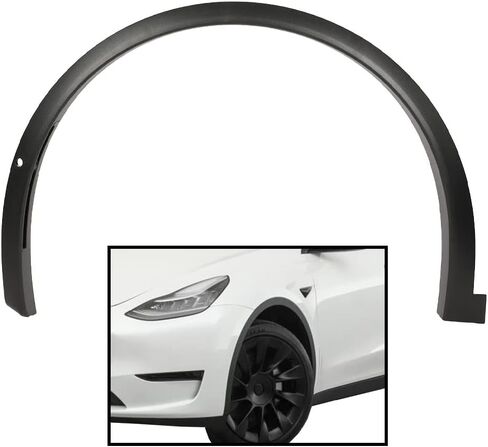 LQI Fender Flares 4PCS Compatible with Tesla Model Y 2020-2024 Wide Body, 0.57" Wider Front and 0.6" Wider Rear Fender Wheel Opening Molding Guardabarros White, Factory Style in Saudi Arabia