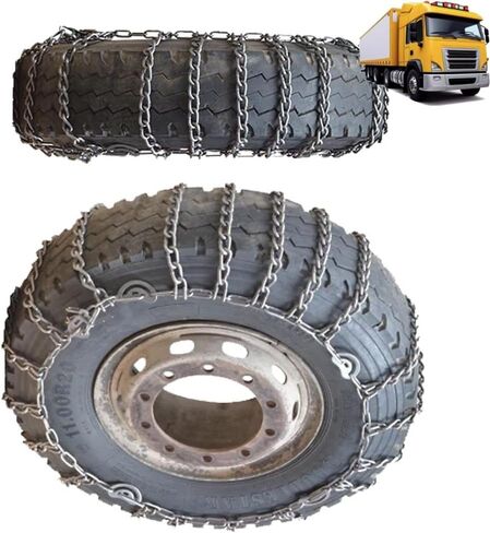 2pcs 9mm Heavy Duty Snow Tire Chains for Suv Pickup Trucks and AVT Traction Chains Manganese Skid Design for Snow and Mud Reliable Grip 10.00-20 2pcs 225/75R17.5 in Saudi Arabia