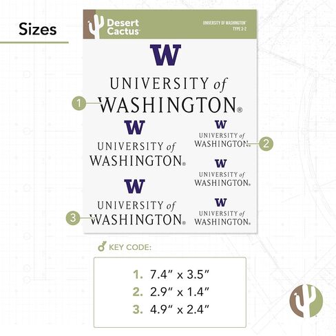 University of Washington Sticker U of W UW Huskies Husky Stickers Vinyl Decals Laptop Water Bottle Car Scrapbook T3 (Type 3-1) in Kuwait