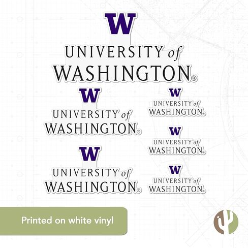 University of Washington Sticker U of W UW Huskies Husky Stickers Vinyl Decals Laptop Water Bottle Car Scrapbook T3 (Type 3-1) in Kuwait