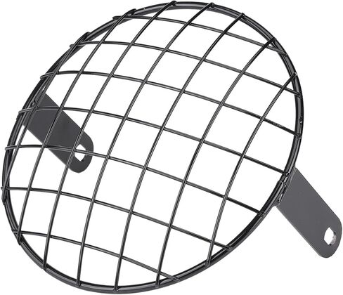 8" Headlight Grille Motorcycle 8 Inch Headlight Mesh Grill Cover Side Mount Universal Lamp Mask Protector for Cafe Racer Motorcycle Headlight Guard(Black) in Saudi Arabia