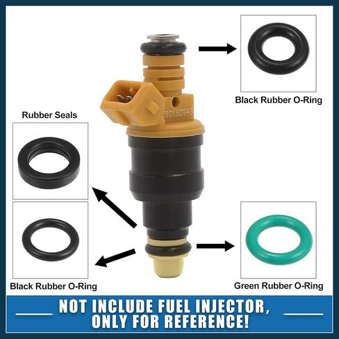 Fuel Injector O Rings Seals Fuel Injector Repair Kit for Honda Accord Civic 1988-2002 Rubber Black (Set of 4) Automotive Parts in Saudi Arabia