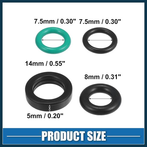 Fuel Injector O Rings Seals Fuel Injector Repair Kit for Honda Accord Civic 1988-2002 Rubber Black (Set of 4) Automotive Parts in Saudi Arabia