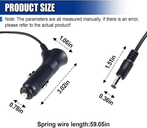 DC 5.5 x 2.1mm Car Charger Power Supply Cable - 12V-24V 4.9FT Car Cigarette Lighter Plug Adapter Extension Cord with Switch Button, Cigarette Lighter Male Plug for Camera/CCTV/Monitor in Saudi Arabia