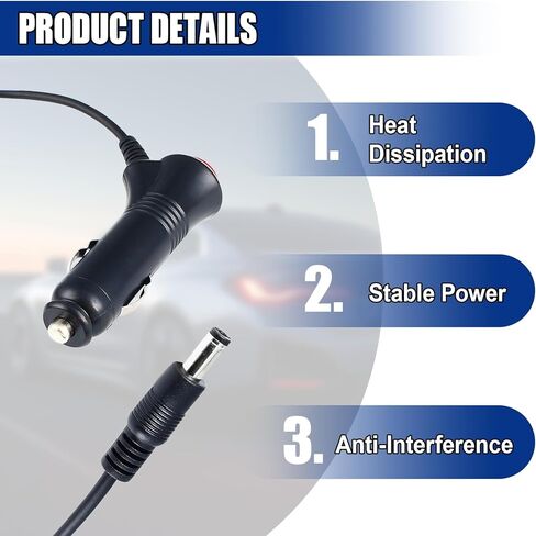 DC 5.5 x 2.1mm Car Charger Power Supply Cable - 12V-24V 4.9FT Car Cigarette Lighter Plug Adapter Extension Cord with Switch Button, Cigarette Lighter Male Plug for Camera/CCTV/Monitor in Saudi Arabia