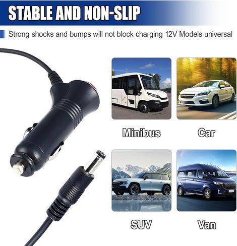 DC 5.5 x 2.1mm Car Charger Power Supply Cable - 12V-24V 4.9FT Car Cigarette Lighter Plug Adapter Extension Cord with Switch Button, Cigarette Lighter Male Plug for Camera/CCTV/Monitor in Saudi Arabia