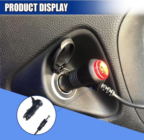 DC 5.5 x 2.1mm Car Charger Power Supply Cable - 12V-24V 4.9FT Car Cigarette Lighter Plug Adapter Extension Cord with Switch Button, Cigarette Lighter Male Plug for Camera/CCTV/Monitor in Saudi Arabia