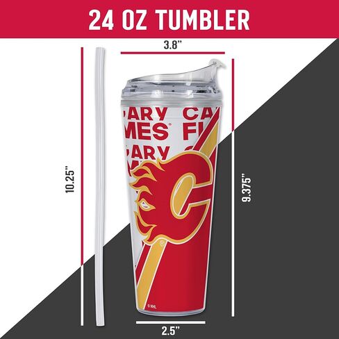 Rico Industries NHL Hockey Florida Panthers 2024 Stanley Cup Champions 24oz Acrylic Tumbler with Hinged Lid, Officially Licensed Double Wall Tumbler with Straw in Saudi Arabia