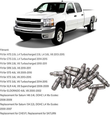 16PCS Valve, HL129 OEM Standard Valve Adjuster, Reduce Noise and Vib for Performance, Direct Fit for ATS CTS STS and More, Metal in Kuwait