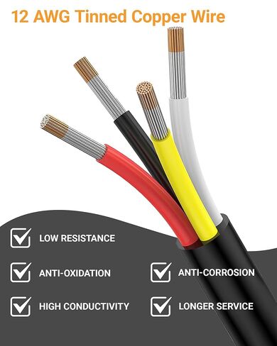 12 AWG 4 Pin DTP موصل، 4 طرق للسيارات موصلات كهربائية مقاومة للماء شديدة التحمل، سلك كابل قياس 12 ذكر وأنثى حزام توصيل سريع لسيارة شاحنة قارب LED-3 عبوات in Kuwait