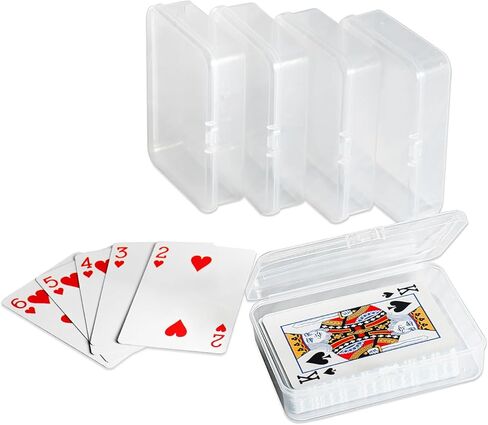 Playing Card Cases 4 Pcs, Plastic Clear Card Holder, Gaming Card Deck Storage Box Snap Closed (NO Cards) in Saudi Arabia