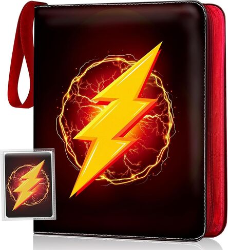 Trading Card Binder with Zipper and Handle – 9-Pocket Double-Sided Card Holder for 900 Cards – PU Leather Cover, 3-Ring Design, Includes 50 Sheets – Fits Standard Size Cards in Kuwait