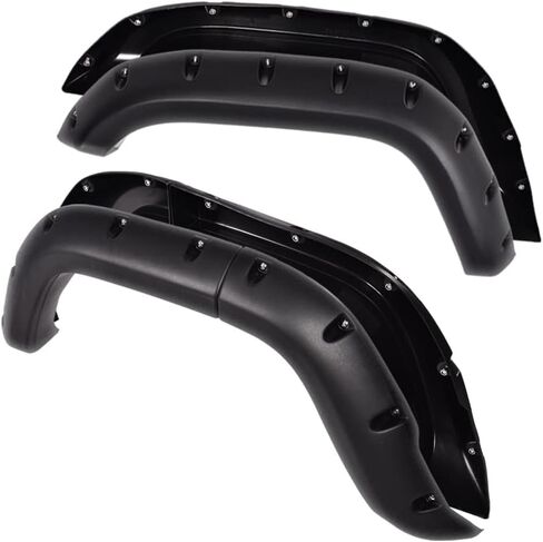 PIT66 Fender Flares، متوافق مع موديلات 1984-2001 Jeep Cherokee ذات 4 أبواب رياضية فقط (لا تناسب التنانير الجانبية/الأطقم الأرضية)، مجموعة مشاعل العجلات ذات الجيب الأسود المتين، 4 قطع in Saudi Arabia