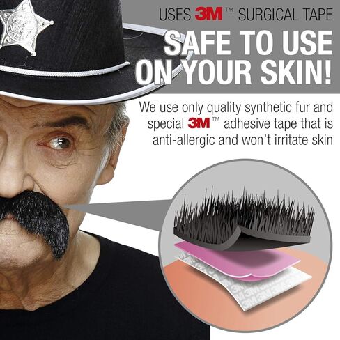 Mustaches Self Adhesive Fake Mustache Mix, Novelty, False Facial Hair Value Pack (6pcs.) in Kuwait
