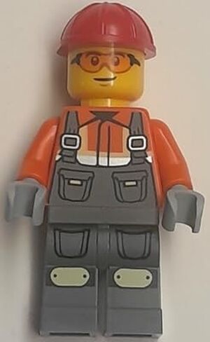 LEGO City: Construction Worker Minifigure with Buzzsaw Vehicle in Saudi Arabia