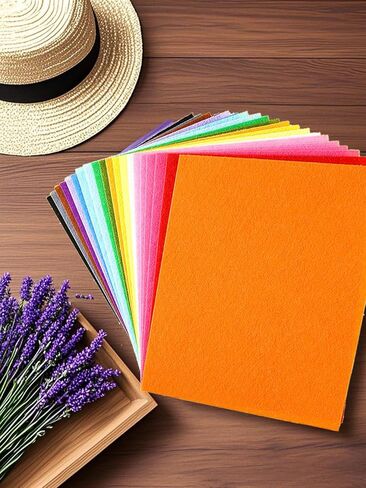 21 Pcs Felt Fabric Sheet 4"x4" Assorted Color DIY Craft Squares Nonwoven in Saudi Arabia