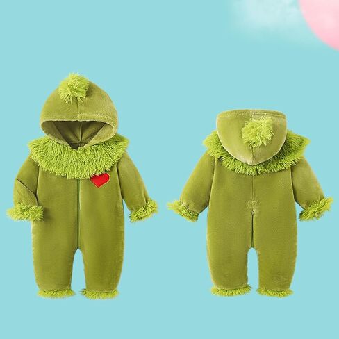 زي الوحش الأخضر للأطفال حديثي الولادة بأكمام طويلة هوديي رومبير بذلة My First Halloween Christmas Outfits in Saudi Arabia