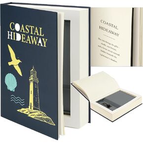 خزانة كتب مزخرفة كبيرة مع قفل مجمع، 10.82 بوصة × 7.67 بوصة × 1.77 بوصة صندوق تحويل تخزين مخفي للنقود والهاتف وجواز السفر والأشياء الثمينة - رف كتب المكتب المنزلي، أسرار الرحلة in Kuwait