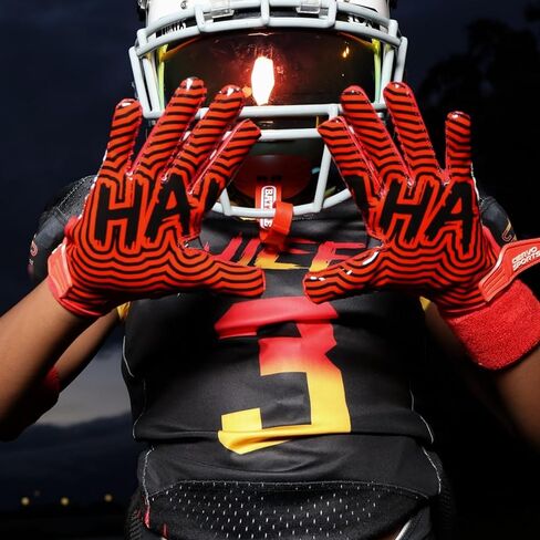 Football Receiver Gloves for Adult & Youth Non-Slip Silicon Grip Gloves in Kuwait