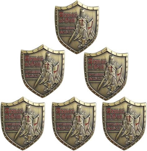 Put On The Whole Armor of God Challenge Coin Eph 6:13-17 3D Religious Collectible Coin (Single Coin) in Saudi Arabia