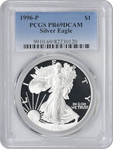 1996 P American Silver Dollar Eagle PR69DCAM PCGS in Saudi Arabia