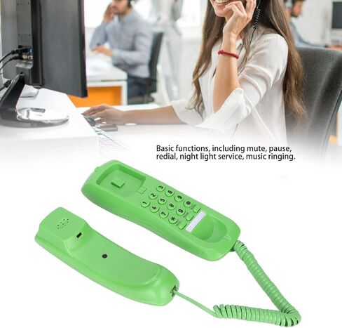 Bewinner Mini Landline Phone, Compact Landline Telephone with Mute, Pulse Dialing, Anti Interference Thunder, Desk Wall Convertible, Ideal for Office Home Hotel (Blue) in Saudi Arabia