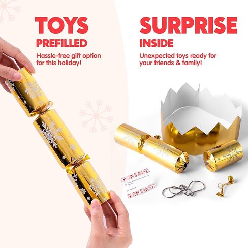 JOYIN 12 pcs Christmas No-Snap Party Favor, Xmas Nutcracker Design Funny Gifts for Kids Includes Party Hat, Jokes & Gifts, Christmas Table Decorations for Dinner Traditions Party Supplies in Saudi Arabia
