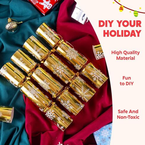 JOYIN 12 pcs Christmas No-Snap Party Favor, Xmas Nutcracker Design Funny Gifts for Kids Includes Party Hat, Jokes & Gifts, Christmas Table Decorations for Dinner Traditions Party Supplies in Saudi Arabia