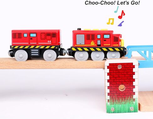 Motorized Toy Train for Wooden Tracks,Battery Operated Locomotive Train with Magnetic Connection Compatible with Thomas, Brio Accessories Toys for Boys Age 3 and Up in Saudi Arabia