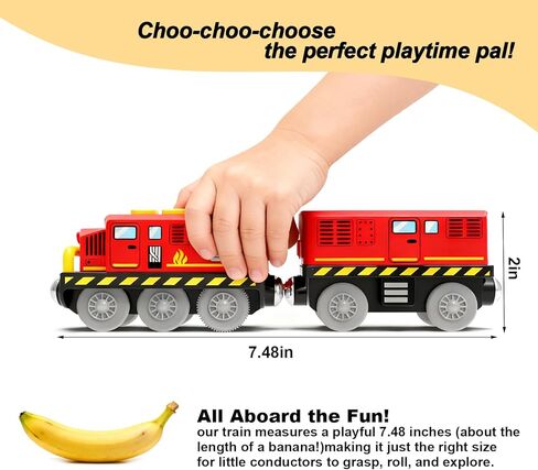 Motorized Toy Train for Wooden Tracks,Battery Operated Locomotive Train with Magnetic Connection Compatible with Thomas, Brio Accessories Toys for Boys Age 3 and Up in Saudi Arabia