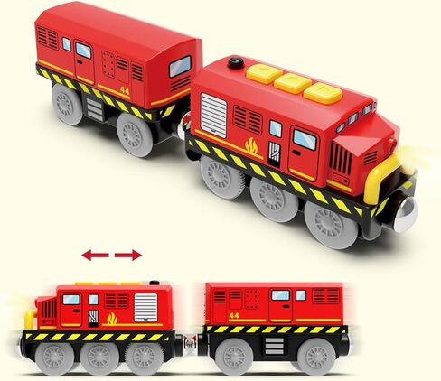 Motorized Toy Train for Wooden Tracks,Battery Operated Locomotive Train with Magnetic Connection Compatible with Thomas, Brio Accessories Toys for Boys Age 3 and Up in Saudi Arabia