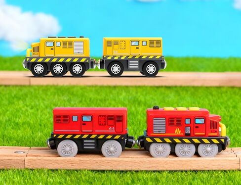 Motorized Toy Train for Wooden Tracks,Battery Operated Locomotive Train with Magnetic Connection Compatible with Thomas, Brio Accessories Toys for Boys Age 3 and Up in Saudi Arabia