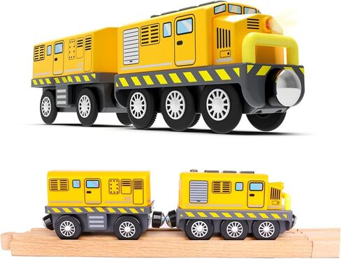 Motorized Toy Train for Wooden Tracks,Battery Operated Locomotive Train with Magnetic Connection Compatible with Thomas, Brio Accessories Toys for Boys Age 3 and Up in Saudi Arabia