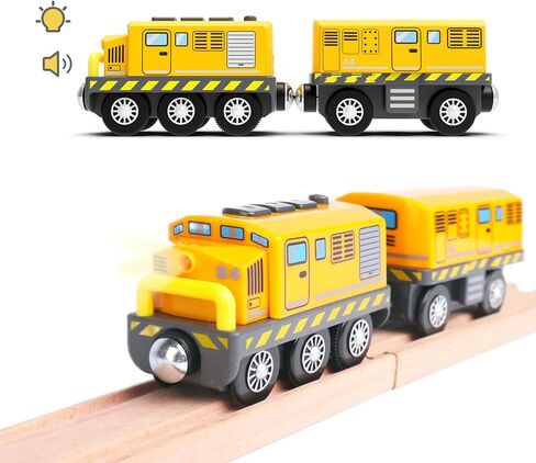 Motorized Toy Train for Wooden Tracks,Battery Operated Locomotive Train with Magnetic Connection Compatible with Thomas, Brio Accessories Toys for Boys Age 3 and Up in Saudi Arabia