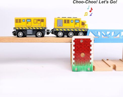 Motorized Toy Train for Wooden Tracks,Battery Operated Locomotive Train with Magnetic Connection Compatible with Thomas, Brio Accessories Toys for Boys Age 3 and Up in Saudi Arabia