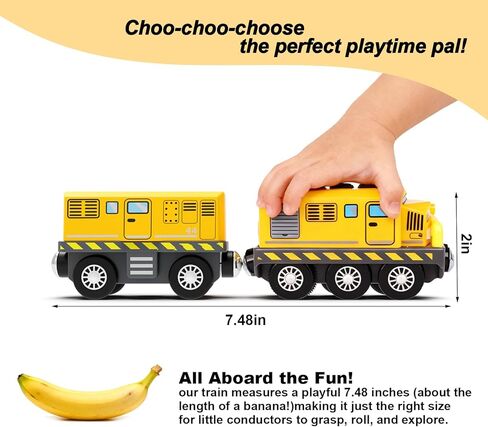 Motorized Toy Train for Wooden Tracks,Battery Operated Locomotive Train with Magnetic Connection Compatible with Thomas, Brio Accessories Toys for Boys Age 3 and Up in Saudi Arabia