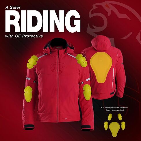 J.A.G. Softshell Motorcycle Protective Jacket for Men - RIFT All-Season Riding Hoodie w/Removeable Warm Lining | CE Armored in Saudi Arabia