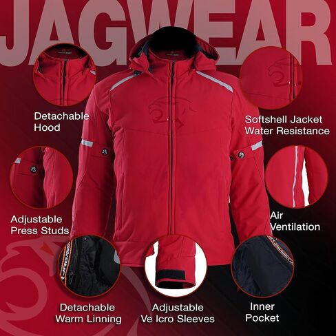 J.A.G. Softshell Motorcycle Protective Jacket for Men - RIFT All-Season Riding Hoodie w/Removeable Warm Lining | CE Armored in Saudi Arabia