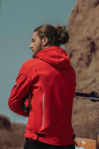 J.A.G. Softshell Motorcycle Protective Jacket for Men - RIFT All-Season Riding Hoodie w/Removeable Warm Lining | CE Armored in Saudi Arabia